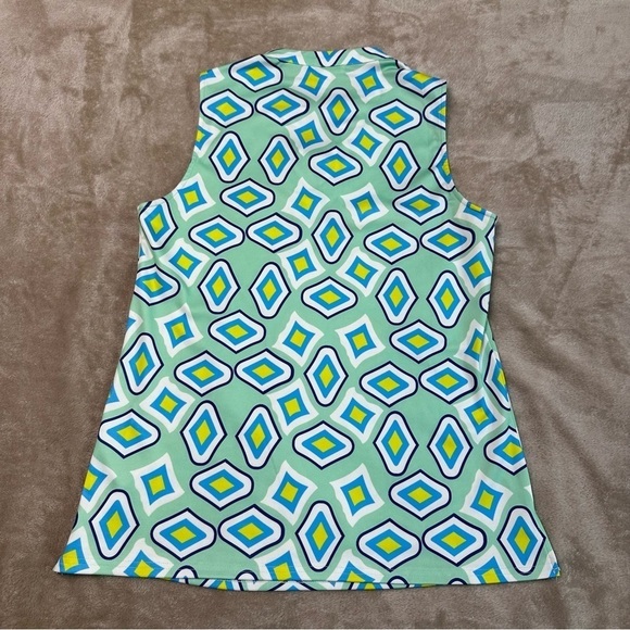Jade Melody Tam Notch Neck Sleeveless Geometric Top Size Medium - Picture 4 of 13